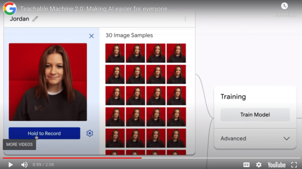 Screenshot of Teachable Machine Screenshot of Teachable Machine
