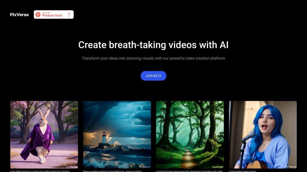 Screenshot of PixVerse