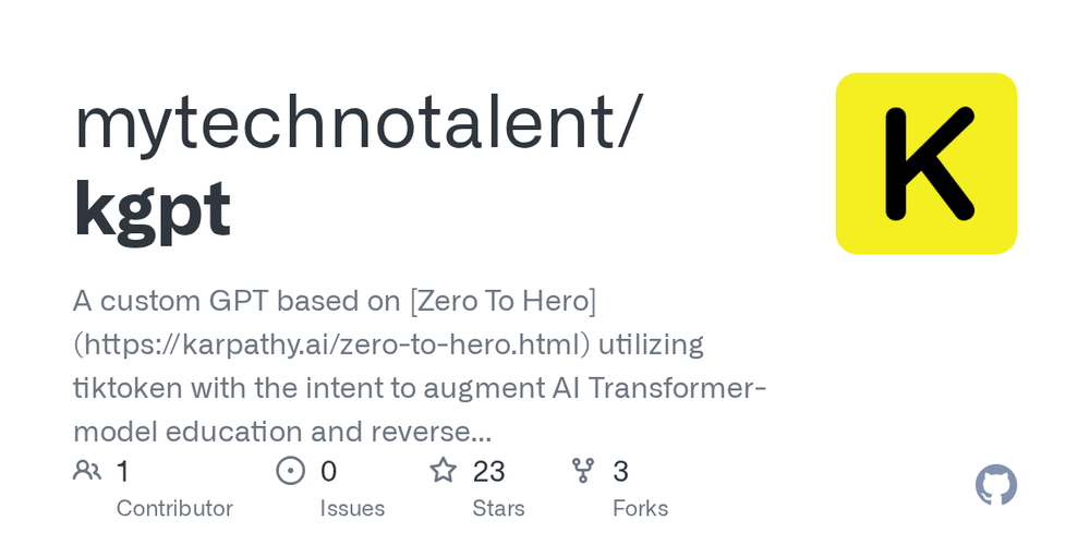 Screenshot of KGPT - Custom GPT Model