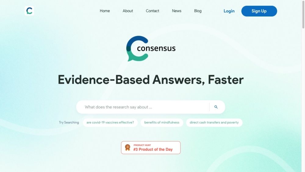 Screenshot of Consensus Screenshot of Consensus