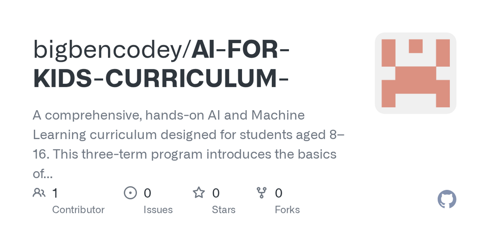Screenshot of AI for Kids Curriculum
