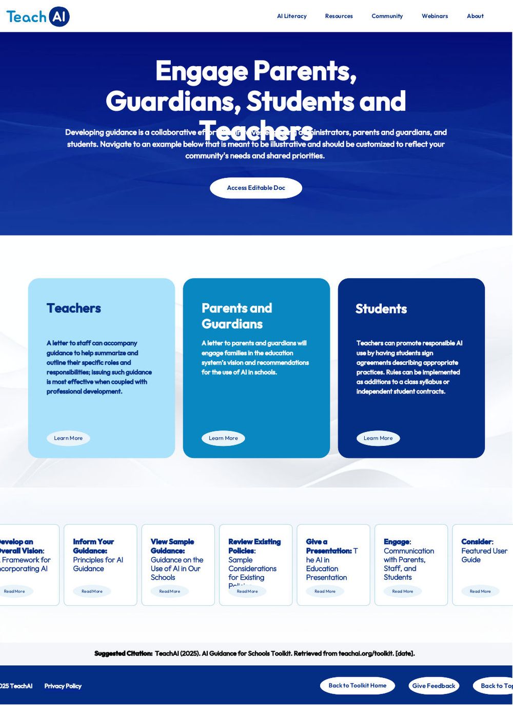 Screenshot of TeachAI Toolkit Screenshot of TeachAI Toolkit