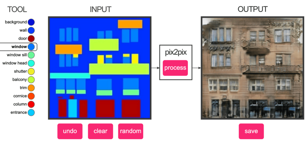 Screenshot of pix2pix Screenshot of pix2pix