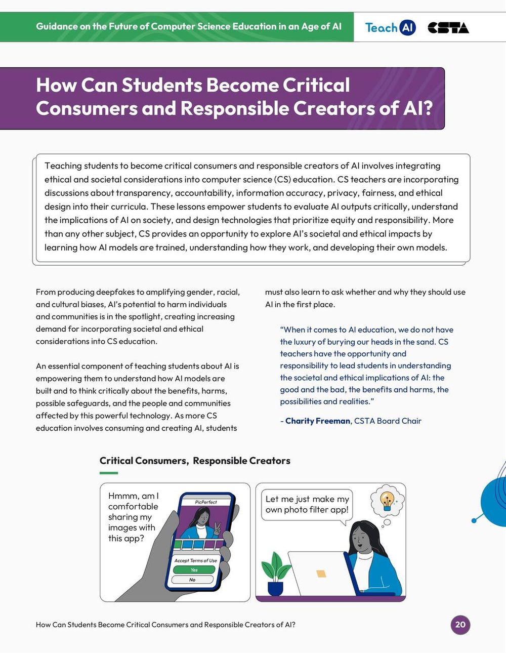 Screenshot of Critical Consumers and Responsible Creators of AI