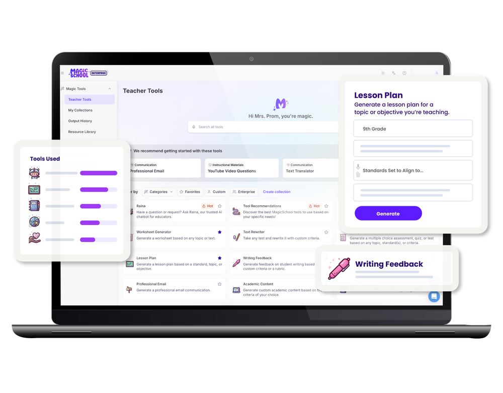 Screenshot of MagicSchool: AI for Educators