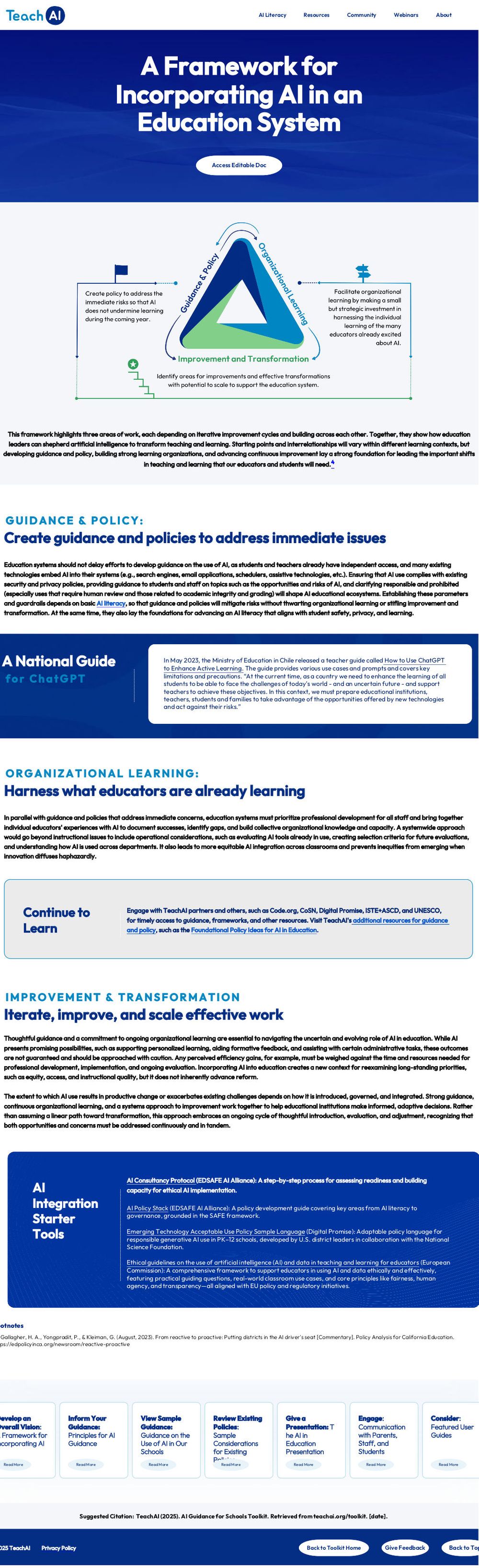 Screenshot of TeachAI Framework
