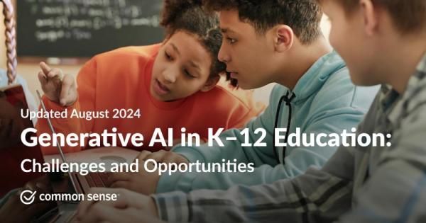 Screenshot of Generative AI in K-12 Education