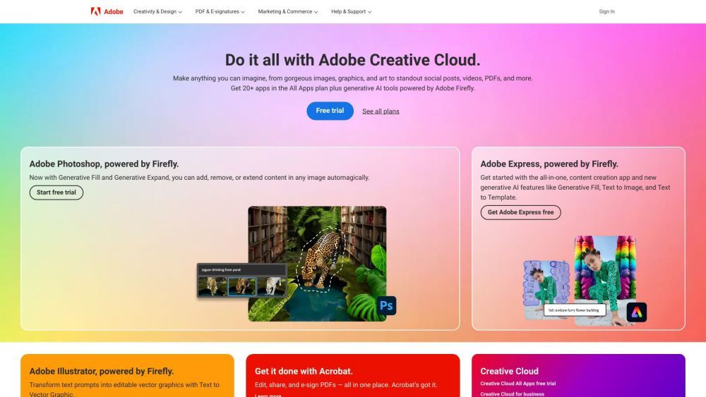 Screenshot of Adobe