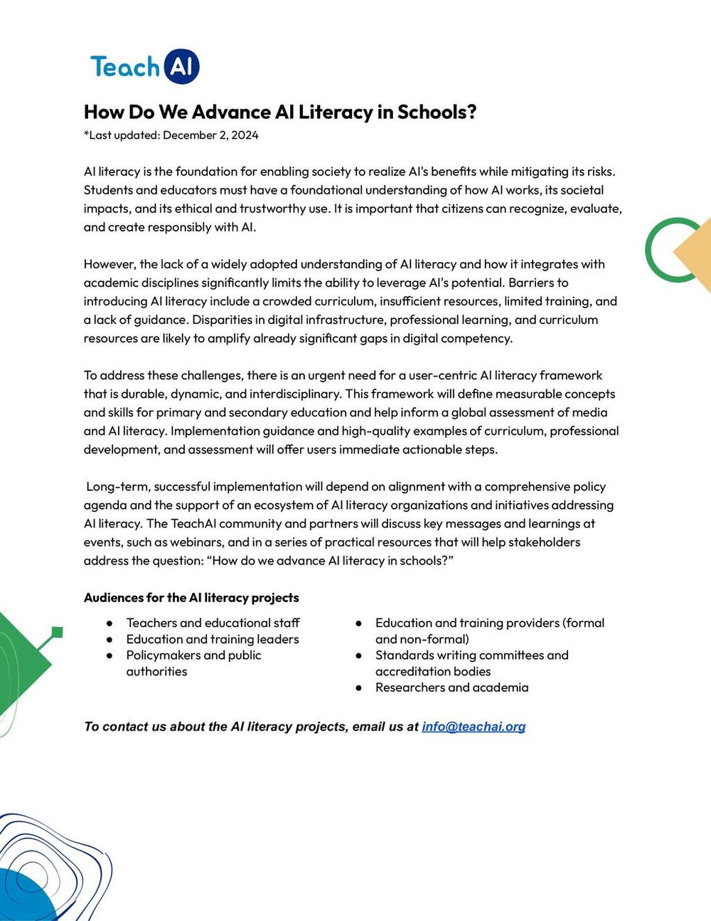 Screenshot of TeachAI AI Literacy Projects