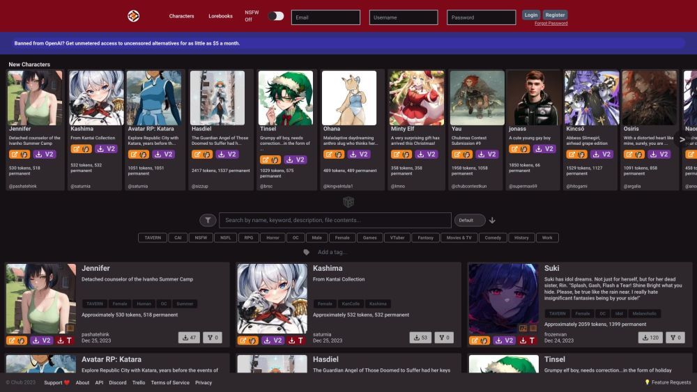 Screenshot of Chub AI Screenshot of Chub AI
