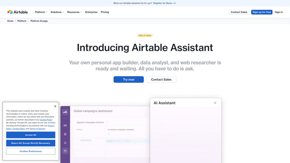 Screenshot of Airtable