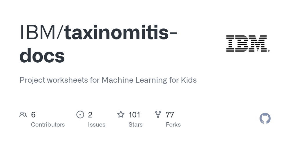 Screenshot of IBM Taxinomitis Docs