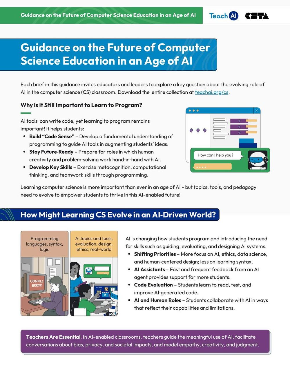 Screenshot of Guidance on Computer Science Education in AI Era