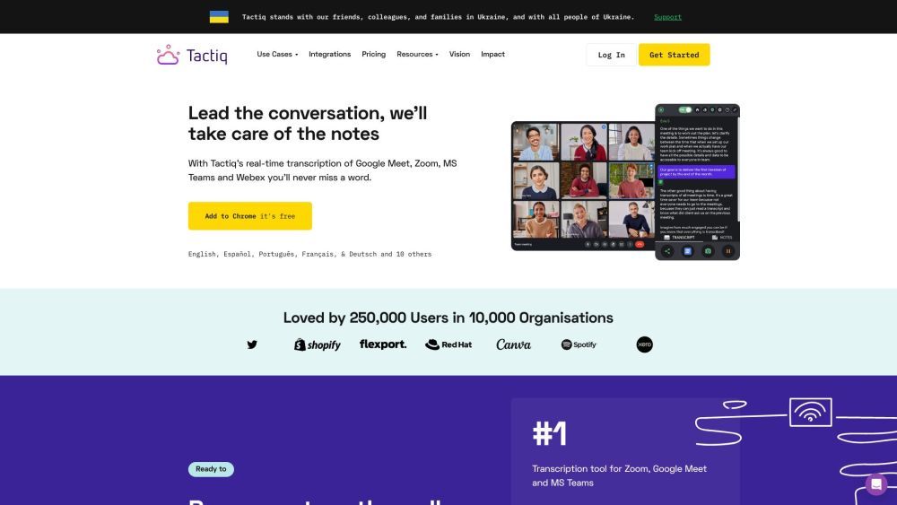 Screenshot of Tactiq Screenshot of Tactiq