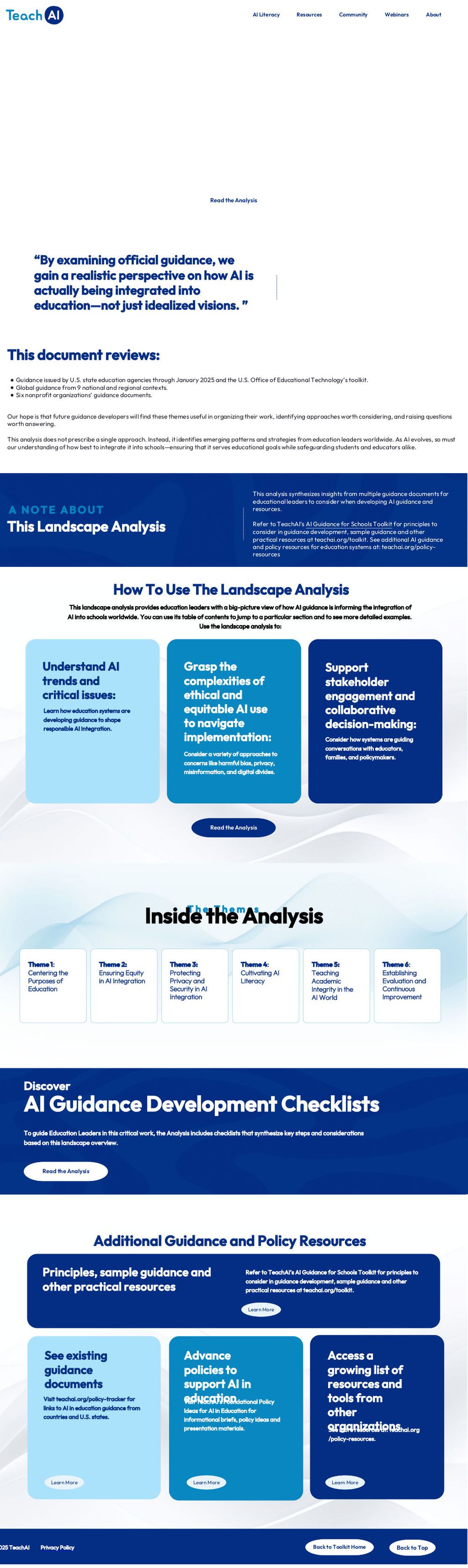 Screenshot of AI Guidance Landscape Analysis