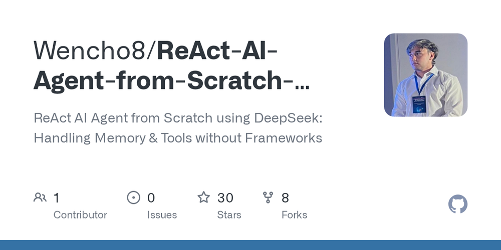 Screenshot of ReAct AI Agent from Scratch using DeepSeek