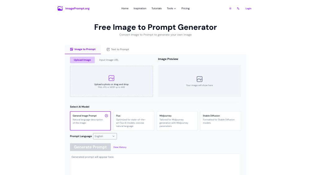 Screenshot of ImagePrompt.org Screenshot of ImagePrompt.org