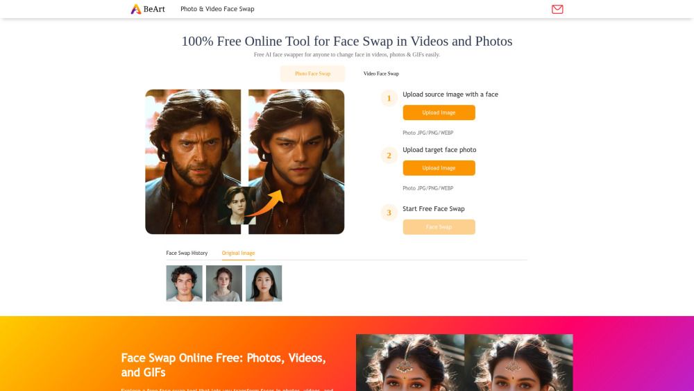 Screenshot of BeArt AI Face Swap Screenshot of BeArt AI Face Swap