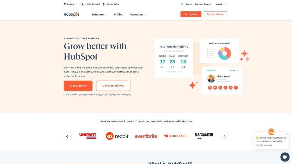 Screenshot of HubSpot