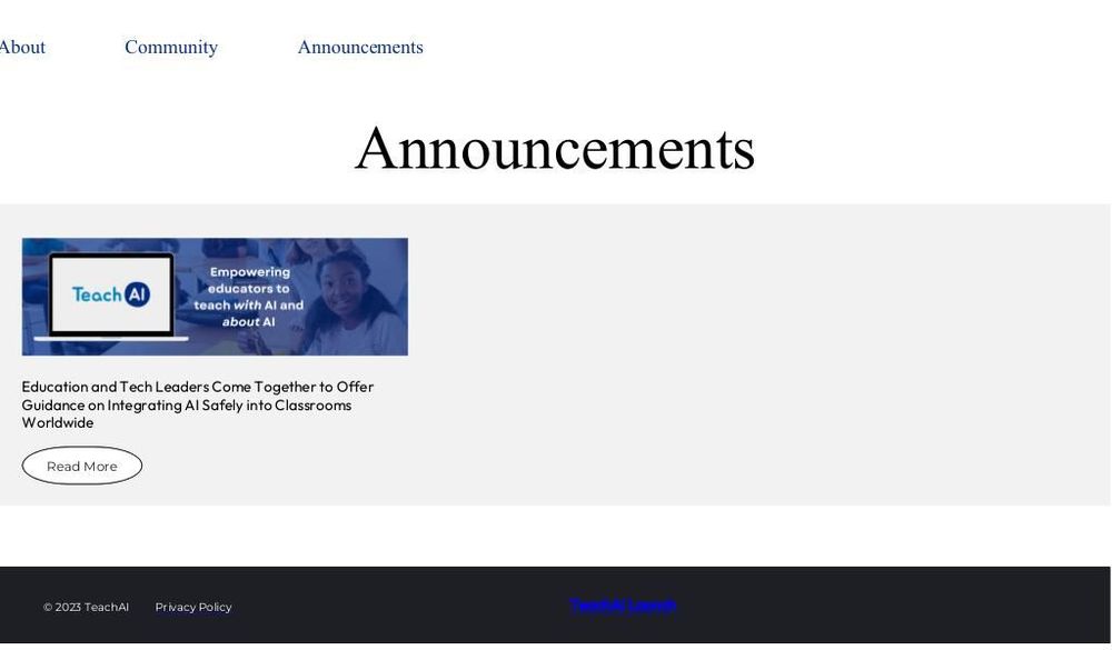 Screenshot of Announcements
