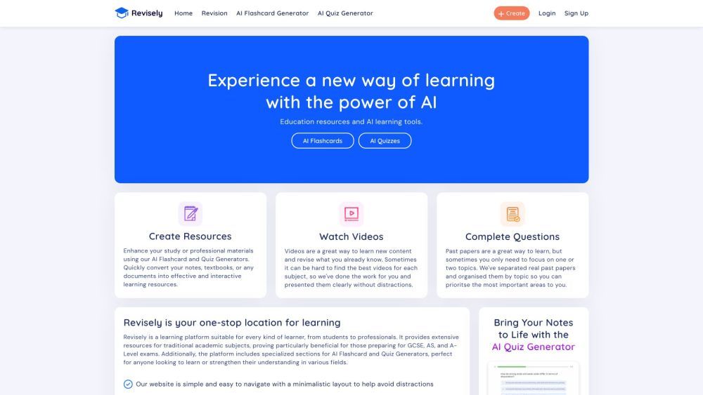 Screenshot of Revisely Screenshot of Revisely