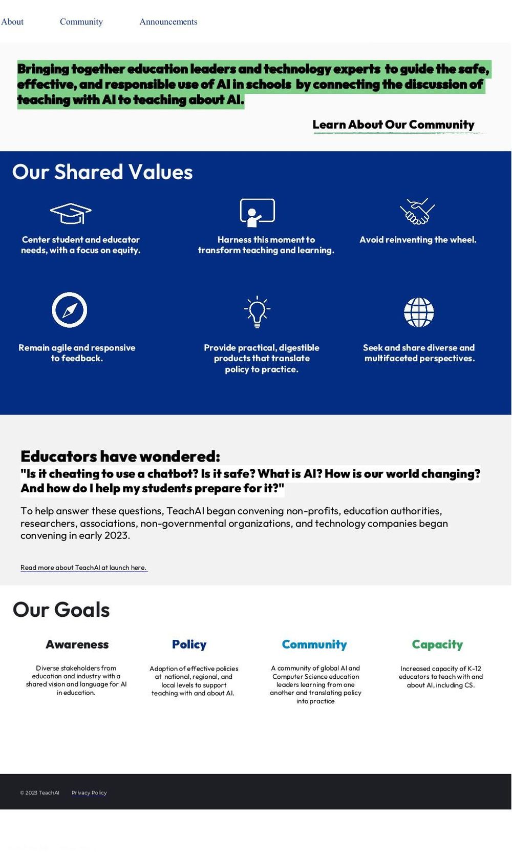 Screenshot of TeachAI Overview Screenshot of TeachAI Overview