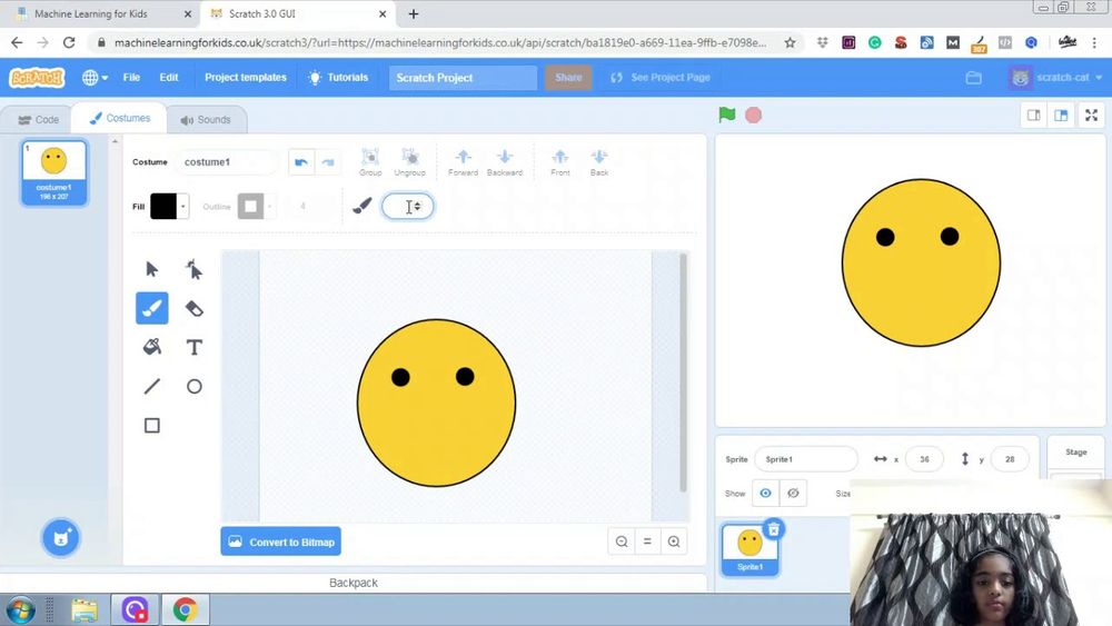 Screenshot of Machine Learning for Kids