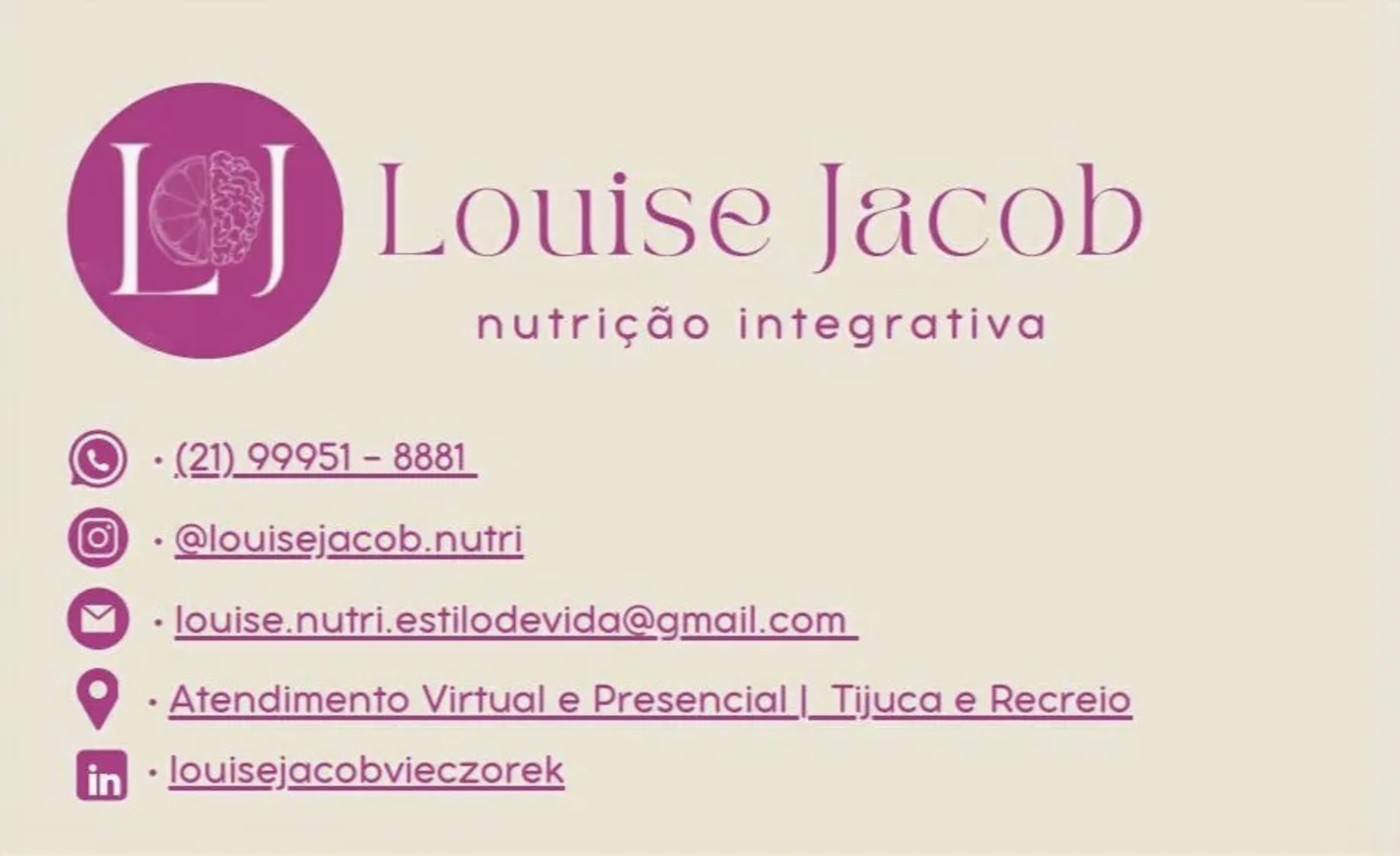Louise Jacob, nutricionista