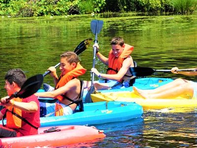 boys kayaking