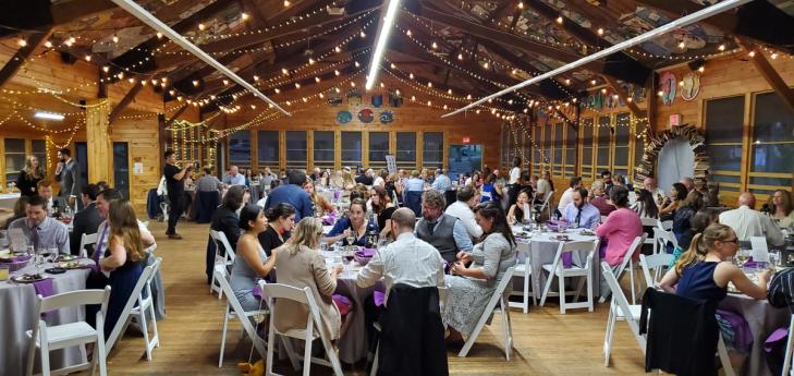 Wedding reception in mess hall