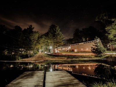 photo taken of dining hall from lower lake
