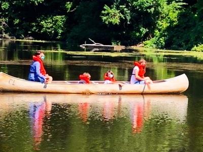 Family boating at Family Camp 2020