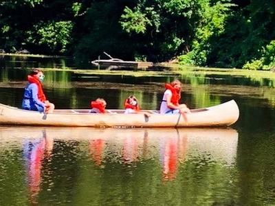 Family boating at Family Camp 2020