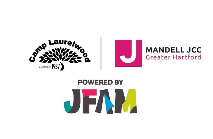 multiple logos: Camp Laurelwood, Mandell JCC Greater Hartford and JFAM