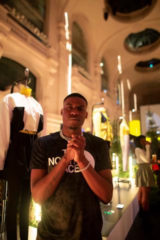 Jay1 attending TNF's Black Series launch event at Paris Fashion Week.