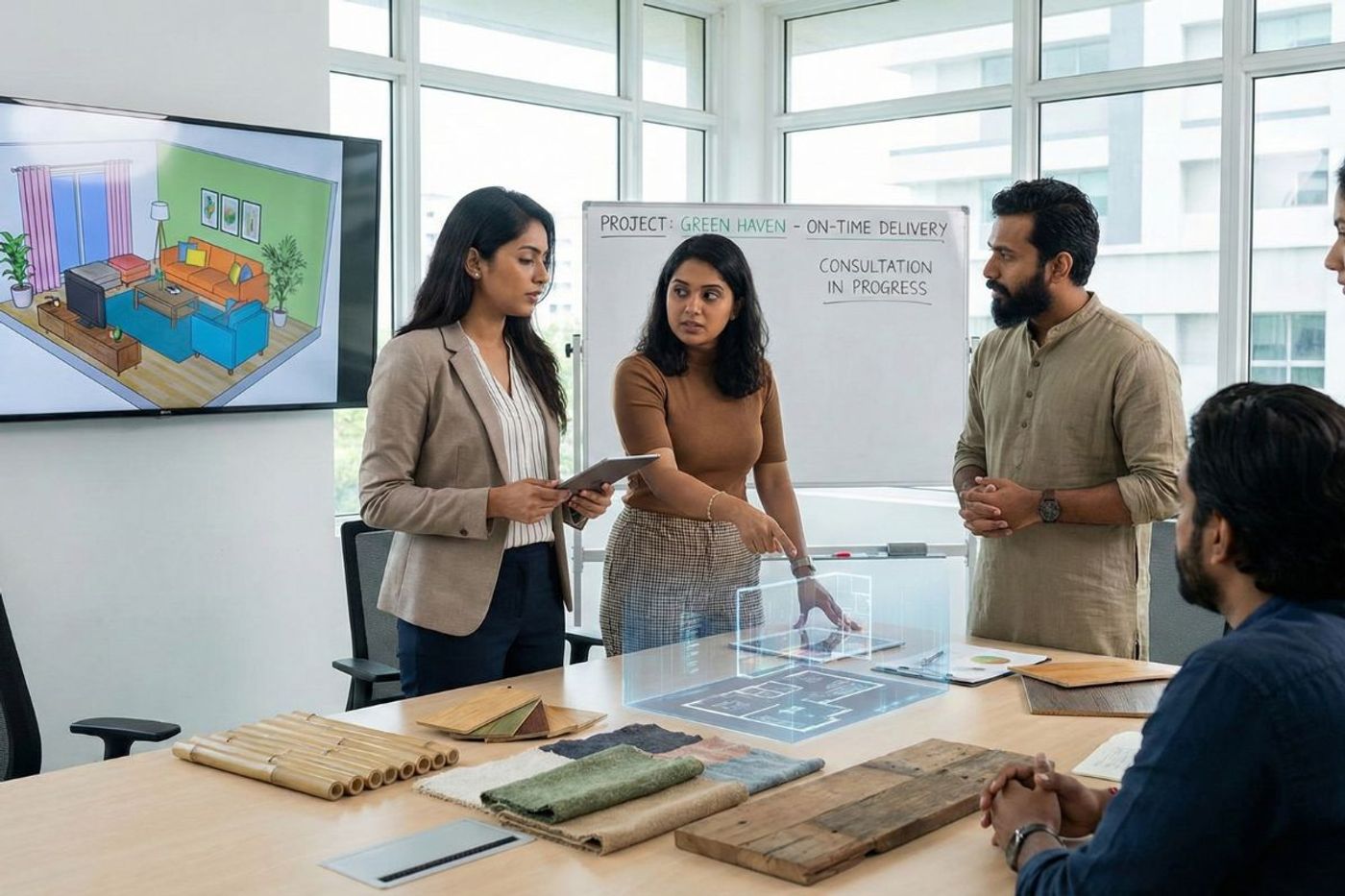 Interior design material selection and planning for home interiors in Delhi NCR