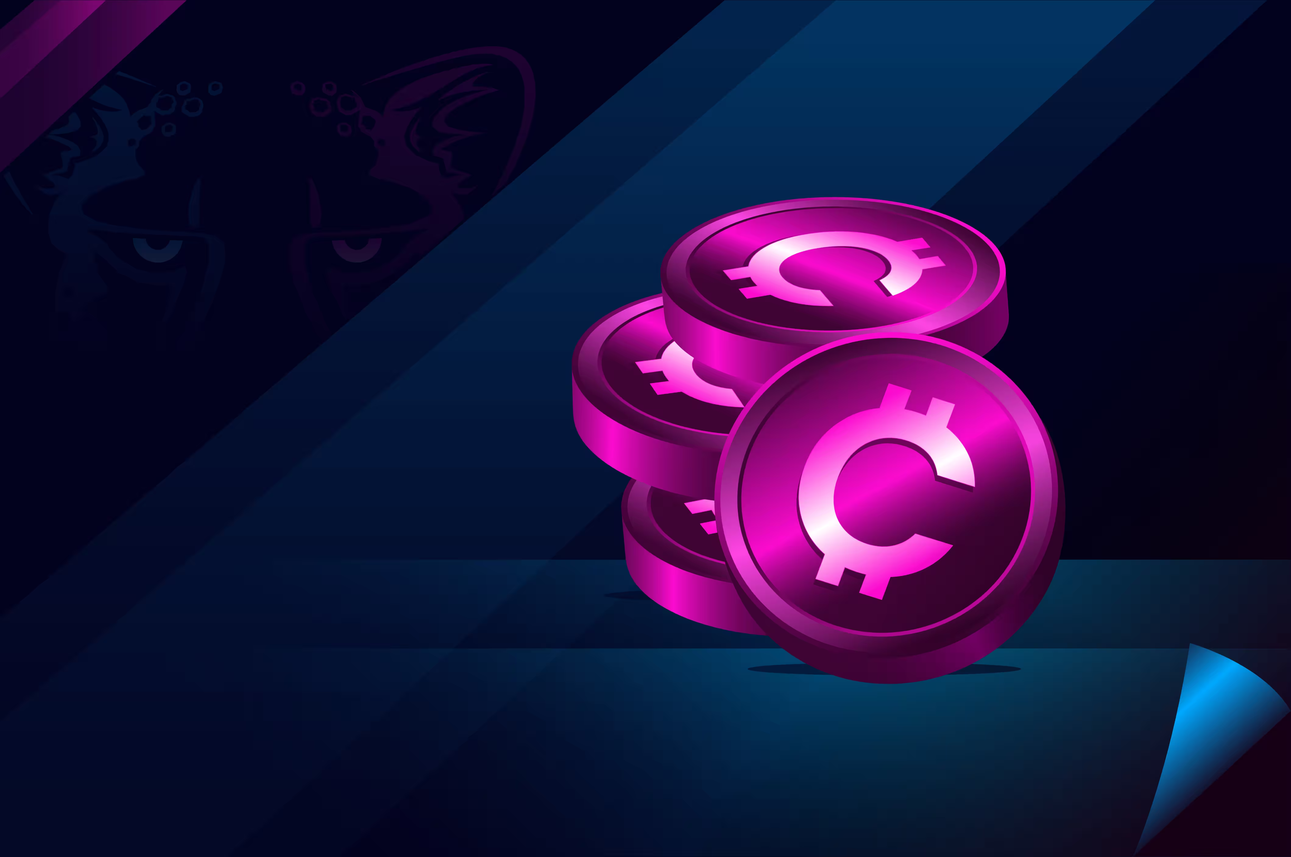 Stack of cryptocurrency coins.