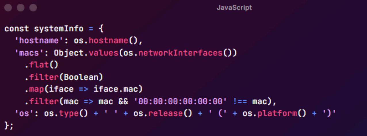 Screenshot of payload filtering function