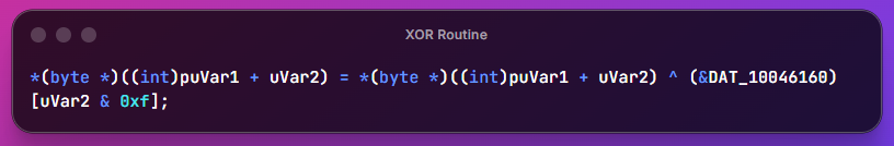 XOR routine code snippet