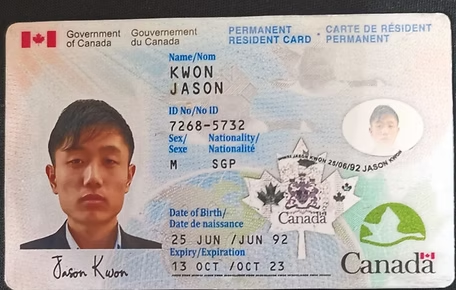 Example of a forged Canadian permanent resident card linked to a suspected DPRK operative.