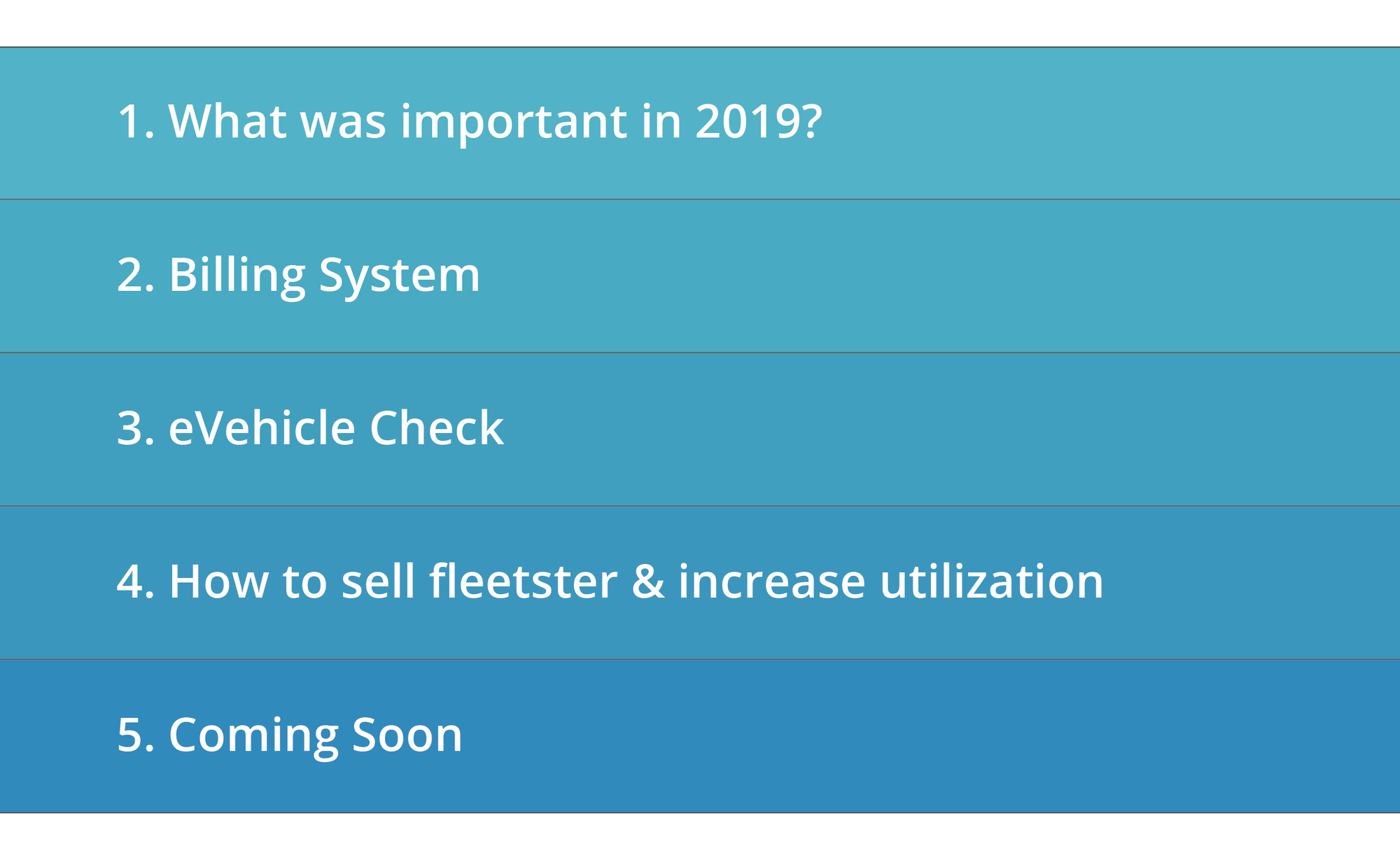 Agenda for fleetster Reloaded 2019