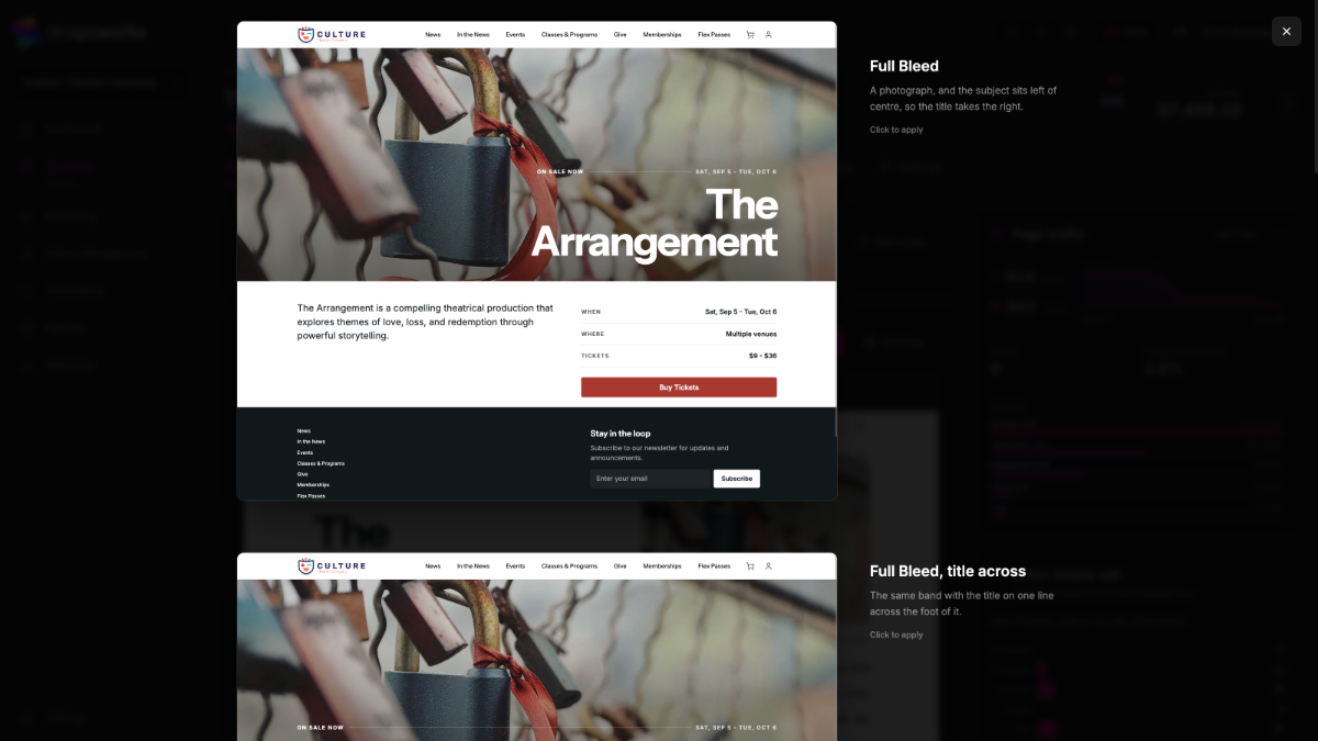 Get suggested looks for your event pages based on your images