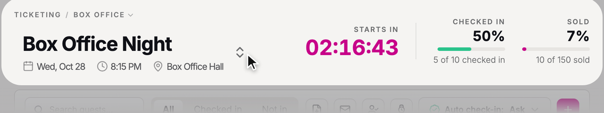 Click the event's name to switch dates