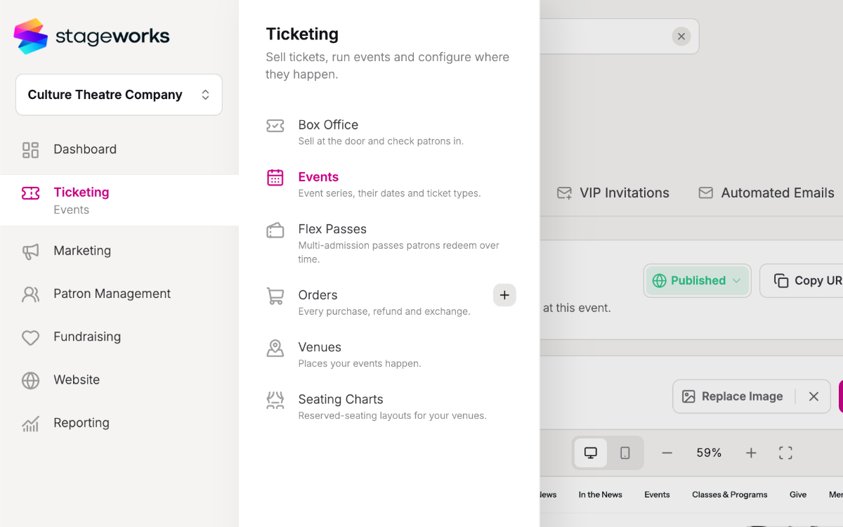 The Stageworks admin is easier to use than ever