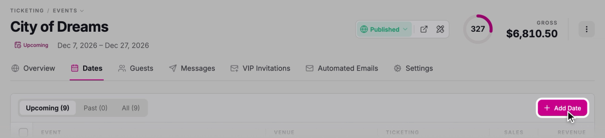 Click Add Date