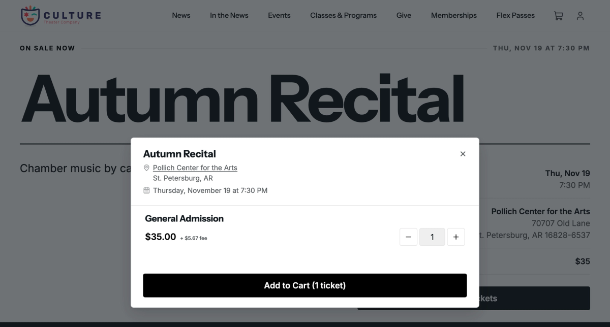 See the combined fee at ticket selection