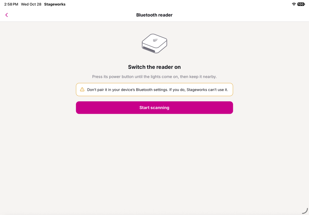 Tap Start scanning