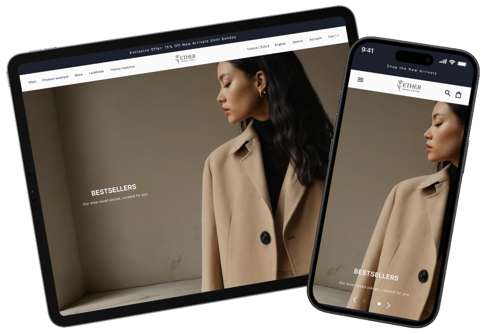 Aries preset desktop and mobile mockup