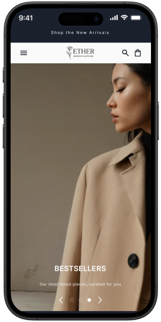 Aries theme mobile mockup