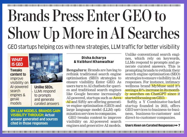 We Made The Economic Times: The Future of Search is Here